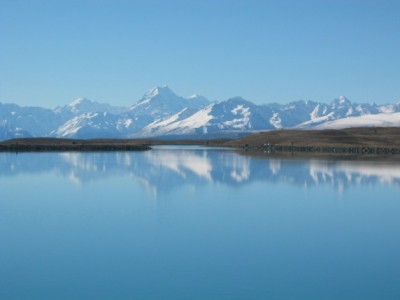 Mount Cook viewed in the Lake Tekapo Canal